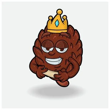 Pine Cone With Love struck expression. Mascot cartoon character for flavor,.. Stock Illustration