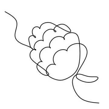 Pine cone one line art. Continuous line drawing of new year, freezing, holida Stock Illustration