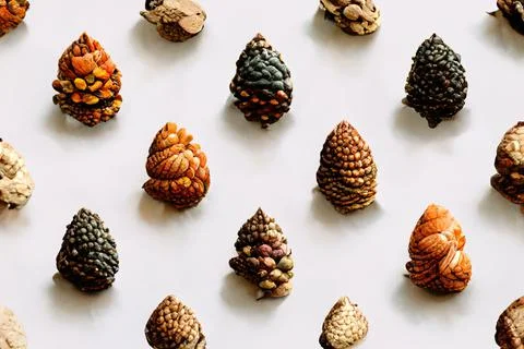 Pine cone pattern design, autumn, winter, fall season Stock Illustration