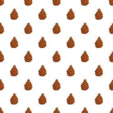 Pine cone pattern repeating seamless white background イラスト素材