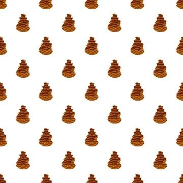Pine cone pattern repeating seamless nature background Illustrazione stock