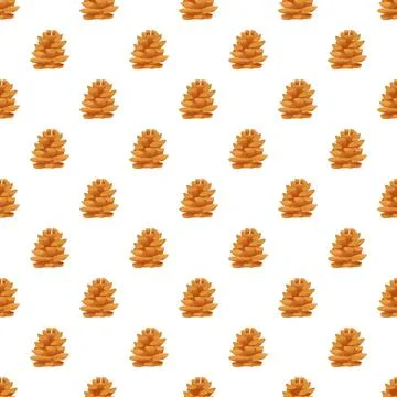Pine cone seamless pattern creating autumn background design Stock Illustration