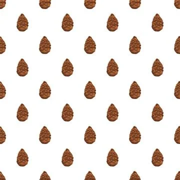 Pine cone seamless pattern creating natural background Stock Illustration
