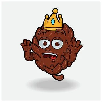 Pine Cone With Shocked expression. Mascot cartoon character for flavor, str.. Stock Illustration
