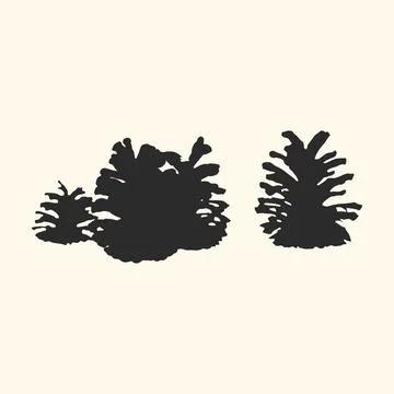 Pine Cone Silhouette Illustration on Light Background Stock Illustration