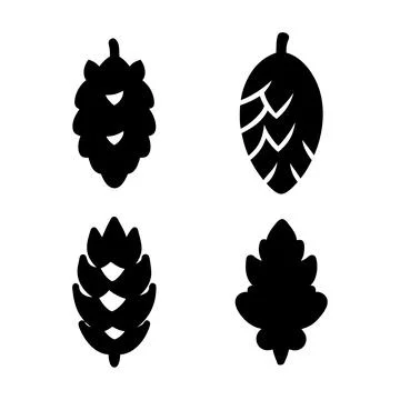 Pine Cone silhouettes Stock Illustration