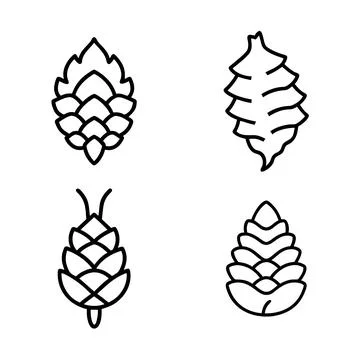 Pine Cone silhouettes Stock Illustration