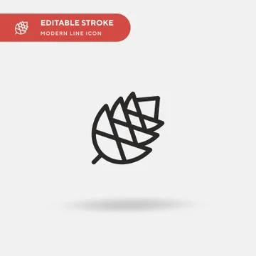 Pine Cone Simple vector icon. Illustration symbol design template for web mob Stock Illustration