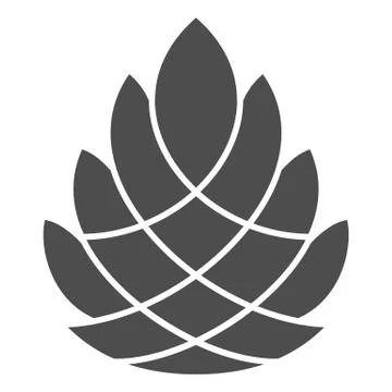 Pine cone solid icon, New Year concept, Pinecone sign on white background, Cedar 스톡 일러스트