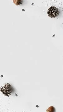 Pine cones border Christmas Stock Photos