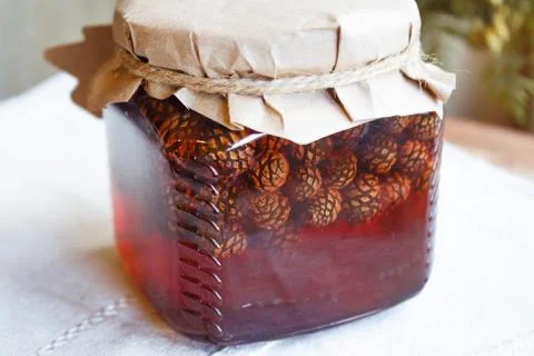 Pine cones jam Stock Photos