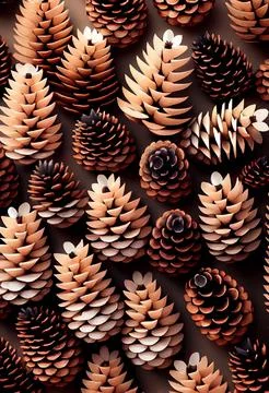 Pine cones painted abstract background. 스톡 일러스트