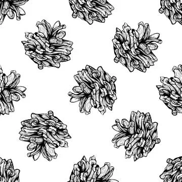 Pine cones seamless pattern design Illustrazione stock