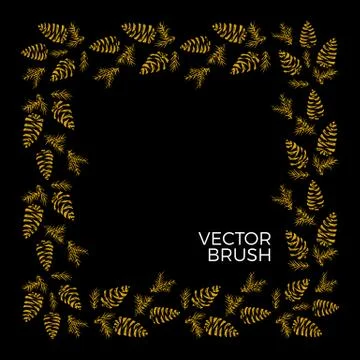 Pine cones vector seamless brush. Christmas vibe Stock Illustration