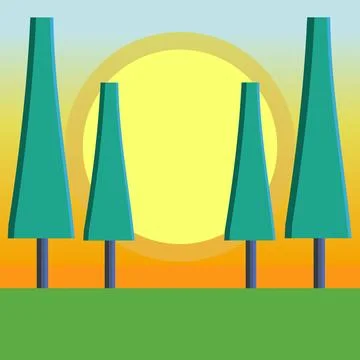 Pine evergreen rustic forest logo vector illustration icon symbol Illustrazione stock