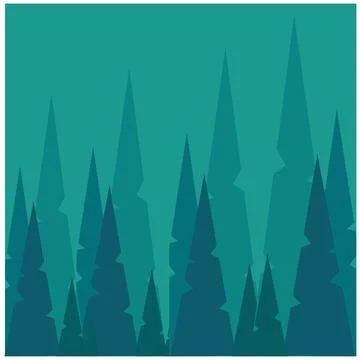 Pine forest background. Vector illustration in flat design. EPS 10. 스톡 일러스트