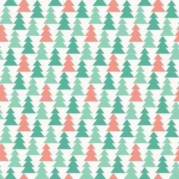 Pine forest seamless pattern Stock Illustration
