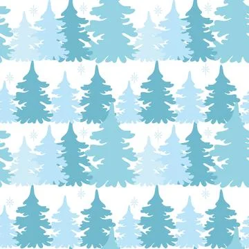 Pine forest seamless pattern, vector illustration. 스톡 일러스트