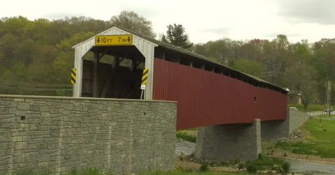 Pine Grove Covered Bridge Video stock 63041752