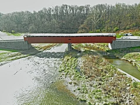 Pine Grove covered bridge Foto stock
