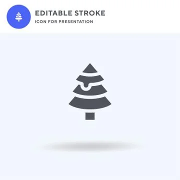 Pine icon vector, filled flat sign, solid pictogram isolated on white, logo i 스톡 일러스트