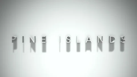 Pine islands 3D title animation white text on a white background Stock Footage 299644943