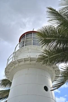 Pine Islet Light Lighthouse at Mackay Harbour Stock Photos
