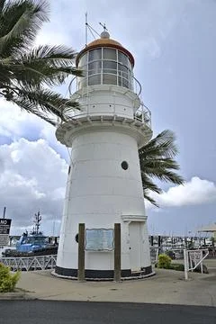 Pine Islet Light Lighthouse at Mackay Harbour Stock Photos