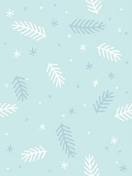 Pine leaves seamless pattern using for winter or christmas card Stock Illustration