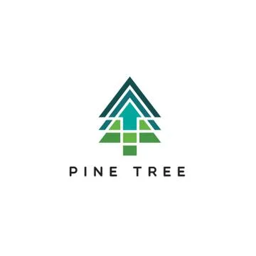 Pine Logo With Up Arrow Stock Illustration