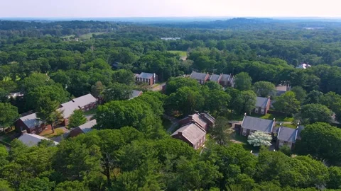 Pine Manor College aerial view, Brookline, MA, USA Vídeo Stock 166328344