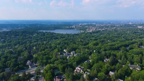 Pine Manor College aerial view, Brookline, MA, USA Video stock 166330571