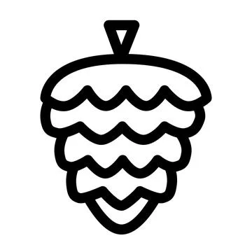 Pine nut flat outline  icon Stock Illustration