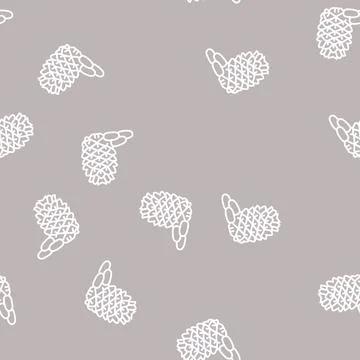Pine nut line seamless pattern Stock Illustration