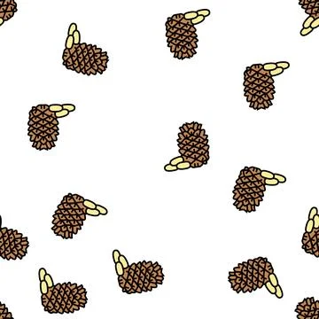 Pine nut vector seamless pattern Stockillustratie