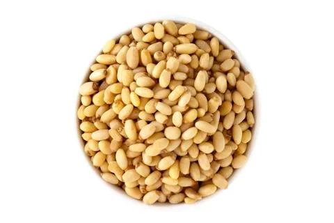 Pine nuts in a cup from above Stock Photos