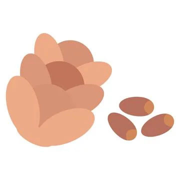 Pine nuts flat clipart vector illustration Stock Illustration