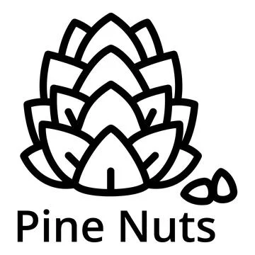 Pine nuts icon, outline style Stock Illustration