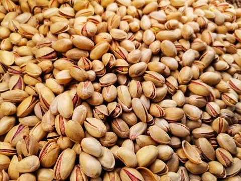 Pine nuts. Nuts shop. Stock Photos
