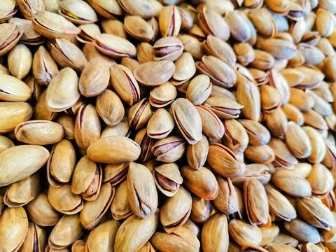 Pine nuts. Nuts shop. Stock Photos