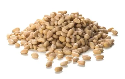 Pine Nuts Over White Background. Packshot Style Stock Illustration