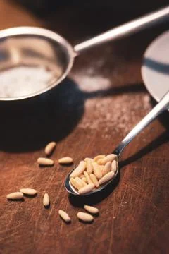 Pine nuts Stock Photos