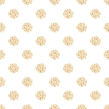 Pine nuts seamless pattern vector background food ingredient Stock Illustration