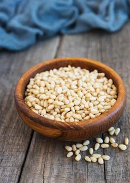 Pine nuts on a table Foto stock