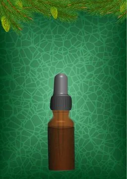 Pine oil elegant bottle Stock Illustration