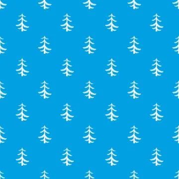 Pine pattern seamless blue Stock Illustration