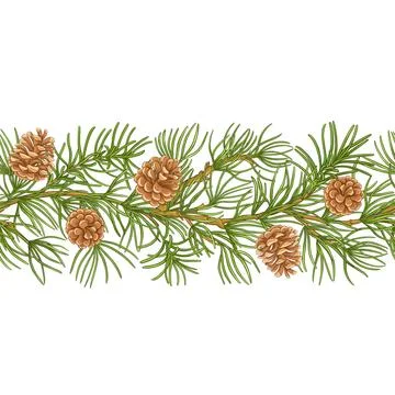Pine pattern vector Stock Illustration