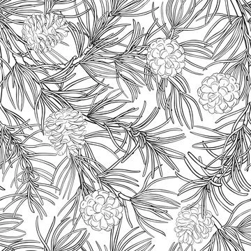 Pine pattern vector Stock Illustration