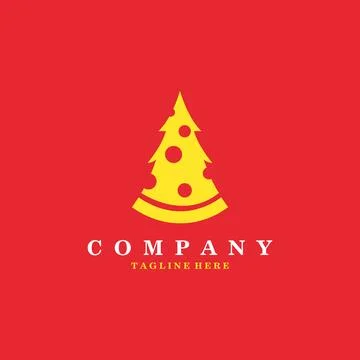 Pine pizza logo design vector Stock Illustration