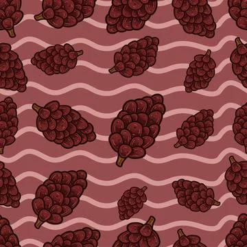 Pine Seamless Pattern in Cartoon Style. Perfect For Background, Backdrop, W.. Stock Illustration